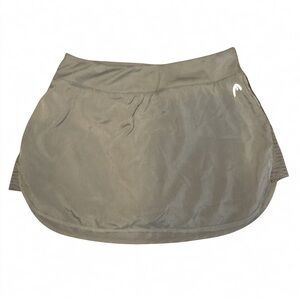 Head Womens Charcoal Gray Athletic Tennis Skort Elastic Side Hem Front Logo Sz M